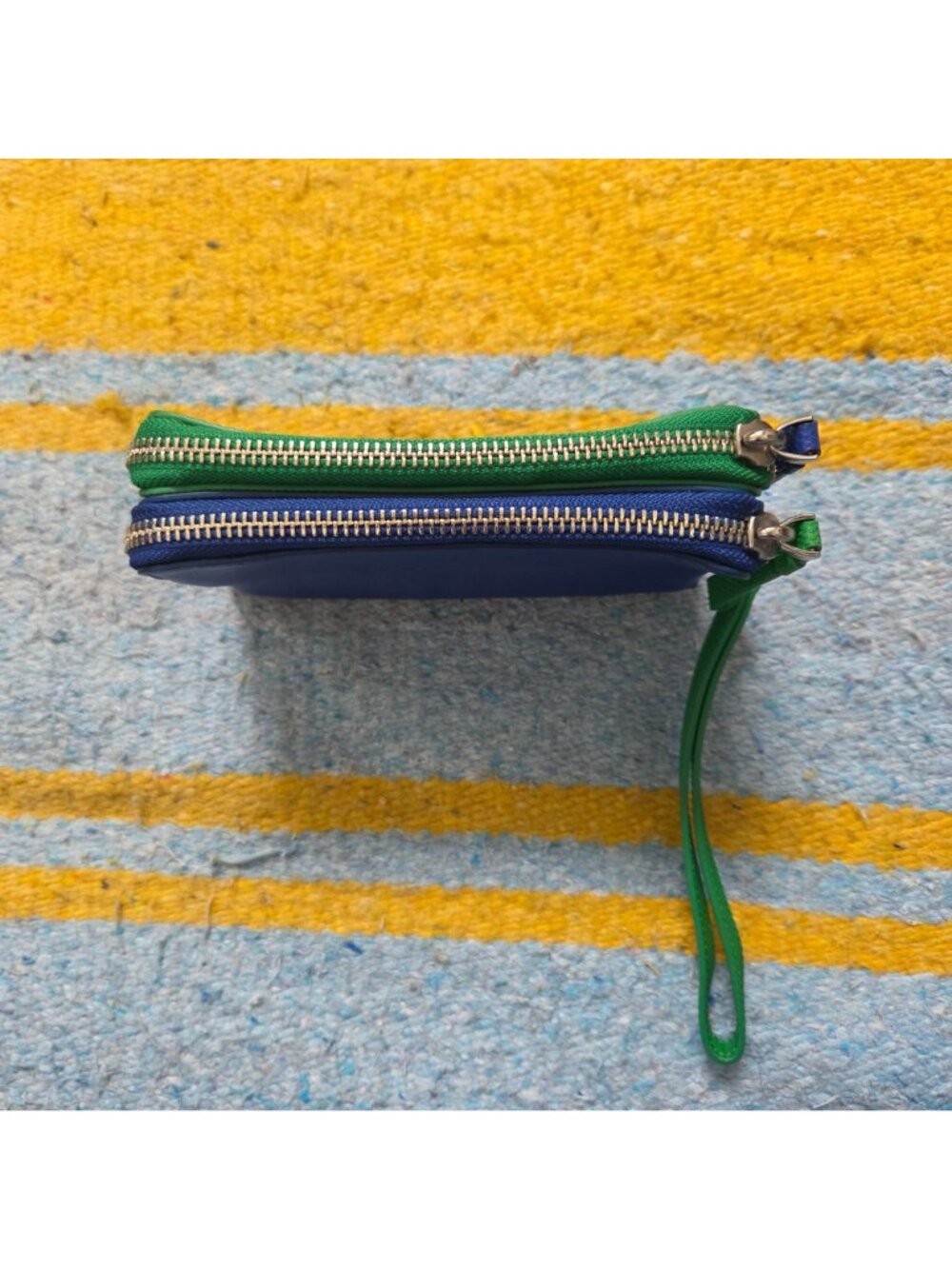 Tumi Prism Double Zip Phone Case Clutch Wallet Green and Blue - Picture 3 of 7